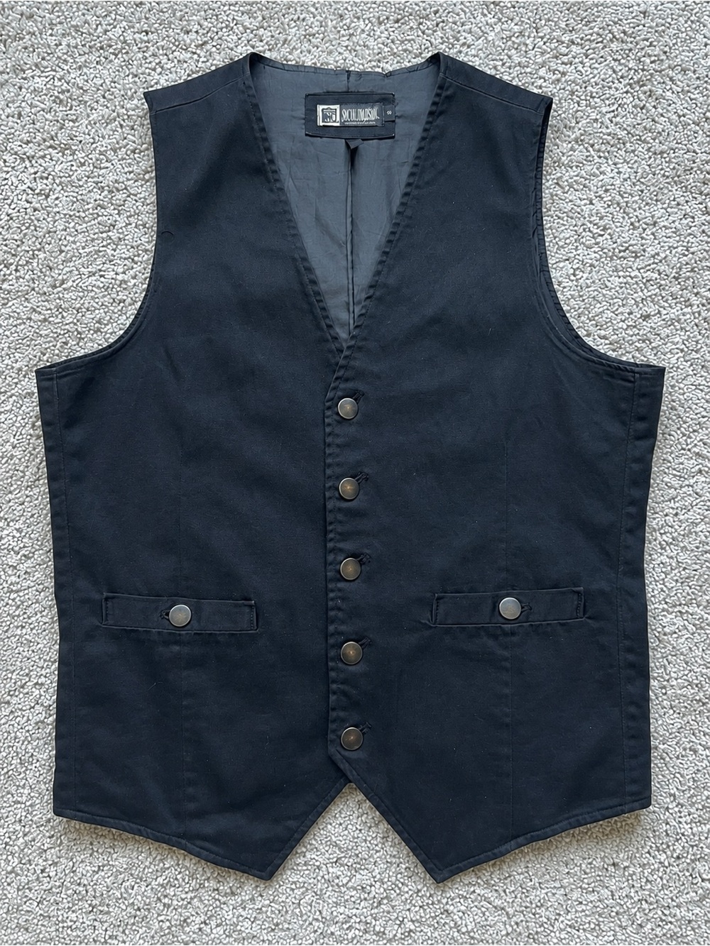 Social Collision Black Button Front Vest Goth Punk Alternative Scene Y2K Grunge